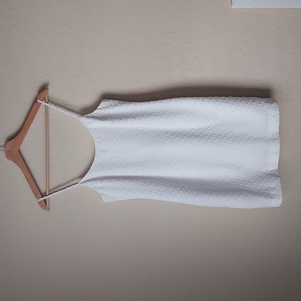 Textured Short White Dress